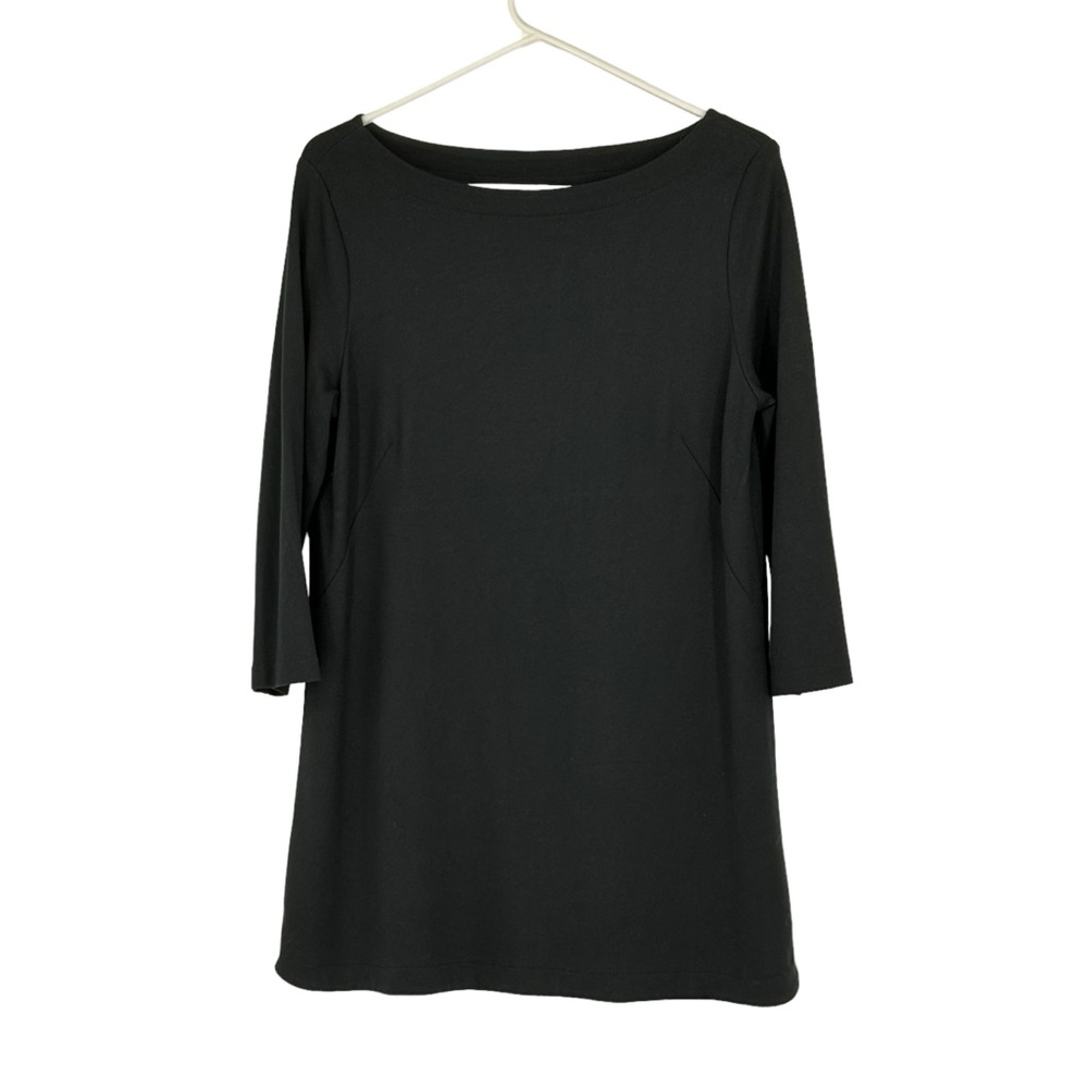 *J Jill Ponte Size Medium Black Viscose Rayon/Nylon/Spandex Ponte Knit Tunic